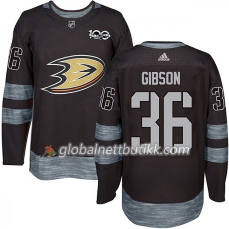 Anaheim Ducks Hockeydrakt John Gibson 36 1917-2017 100th Anniversary Svart Adidas Authentic - Herre